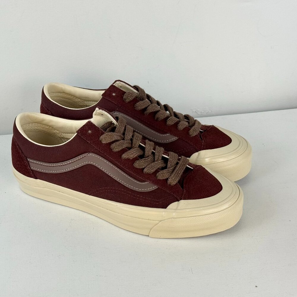 Men's 8, Women's 9.5 - VANS Old Skool Reissue 36 canvas/Suede Brown Sneakers